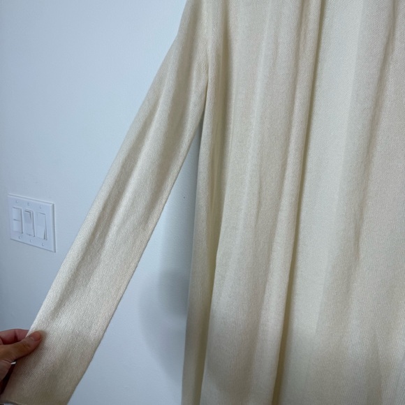 New White + Warren 100% Cashmere Trapeze Cardigan in Pearl White size small - Picture 7 of 13